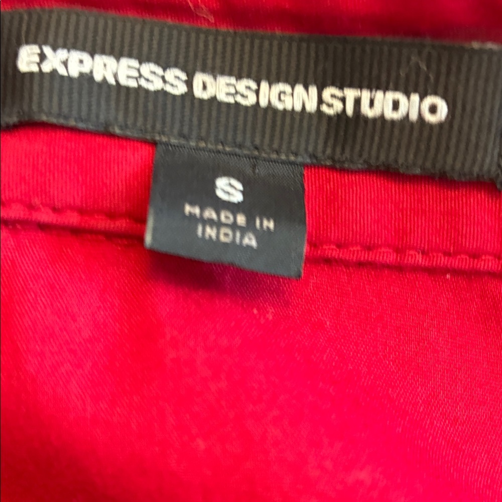 Express Deep Red Button-Down Shirt - Picture 5 of 7